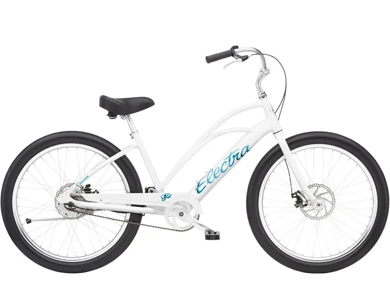 Electra Cruiser Go! Step Over Medium Electric Bike in White