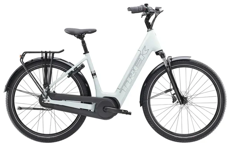Trek District+ 3 Lowstep 400w Electric City Bike in Plasma Grey