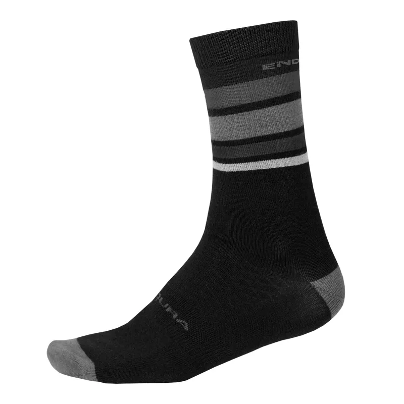 Endura BaaBaa Merino Stripe Sock in Black