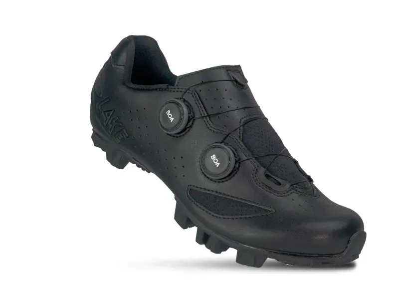 Lake MX190-X Wide Cycling Shoes in Black/Black-1