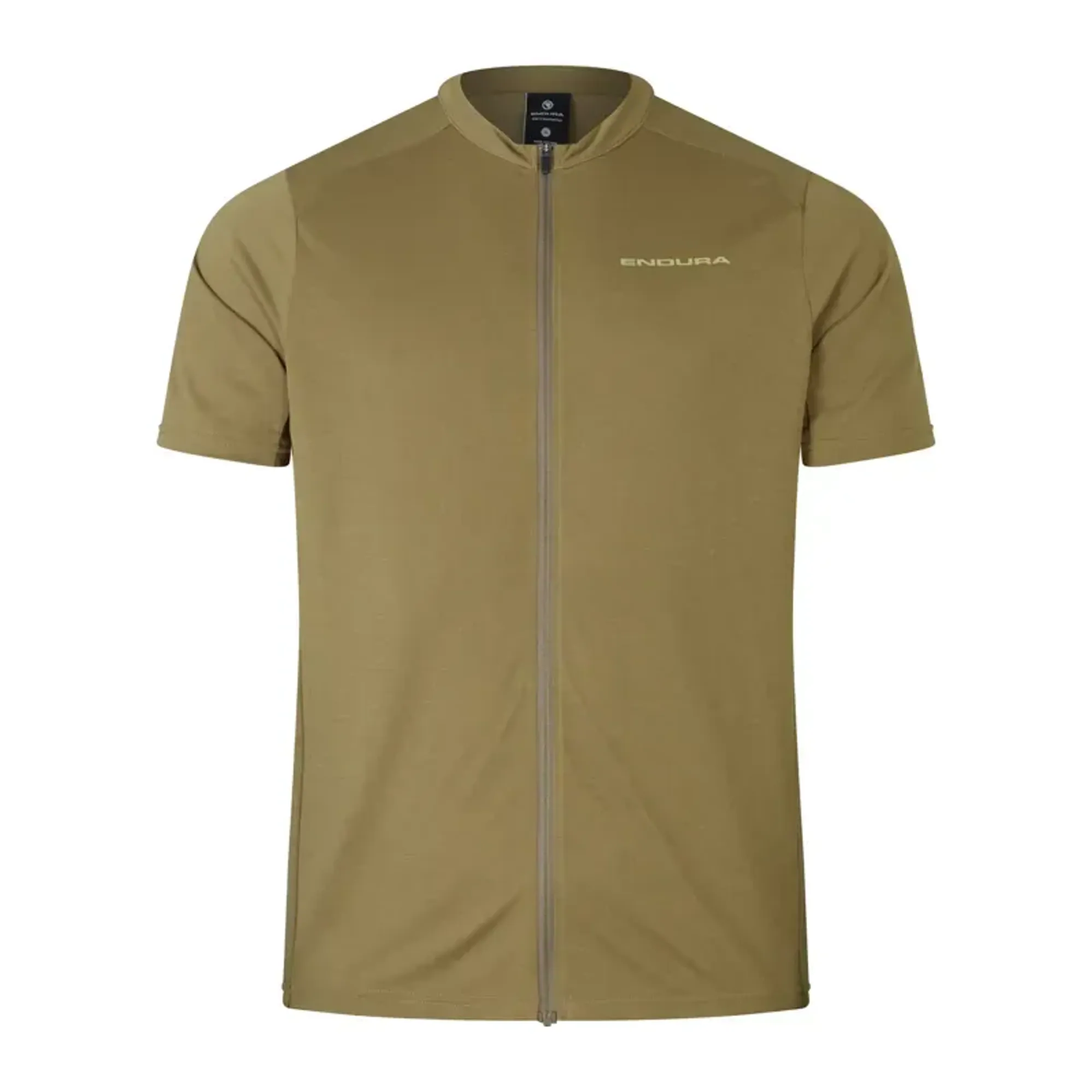 Endura Loop Short Sleeve Zipped Jersey in Tweed Green