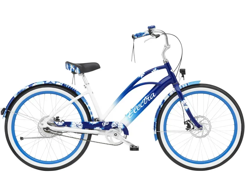 2022 Electra Shibori Cruiser Go! StepThru Medium Electric Bike in Blue