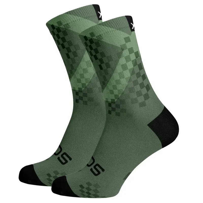 Sox Footwear Premium Crew Socks in Olive X Colours